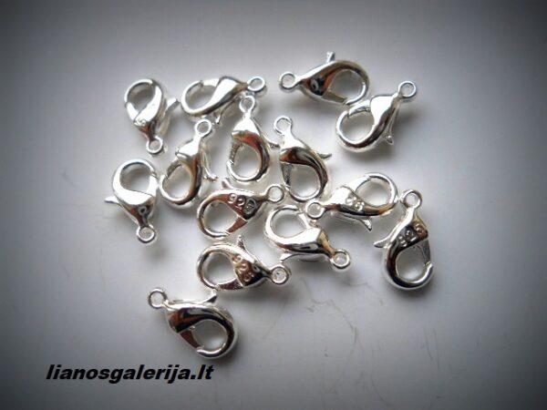 5x10 mm užsegimas, sidabras 925