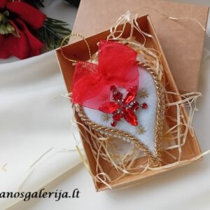 kalėdinis žaisliukas "Raudona širdelė"