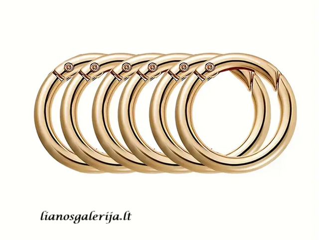 aukso spalvos užsegimas-žiedas